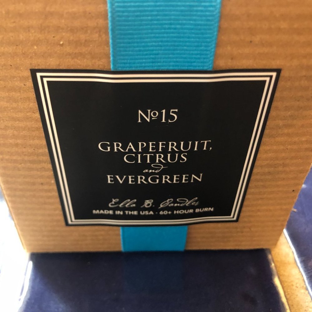 Ella B. Candle Hand Poured Soy Candle Grapefruit, Citrus and Evergreen